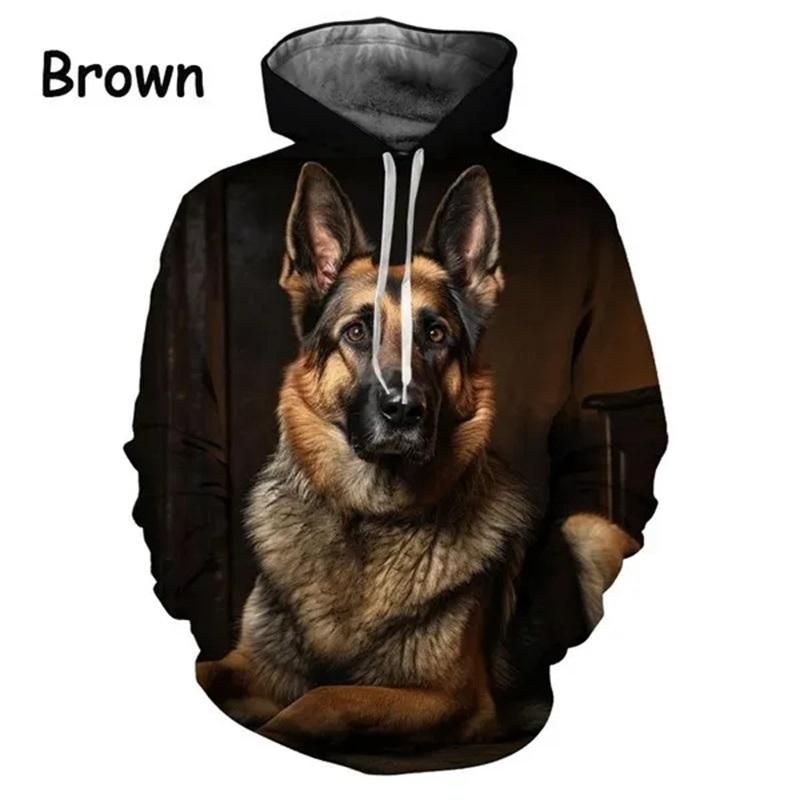3D Printed Cute Pet German Shepherd Hoodie For Men Plus Size Long Sleeve Sweatshirt Tops Casual Pullovers Hoodie Mens Clothes