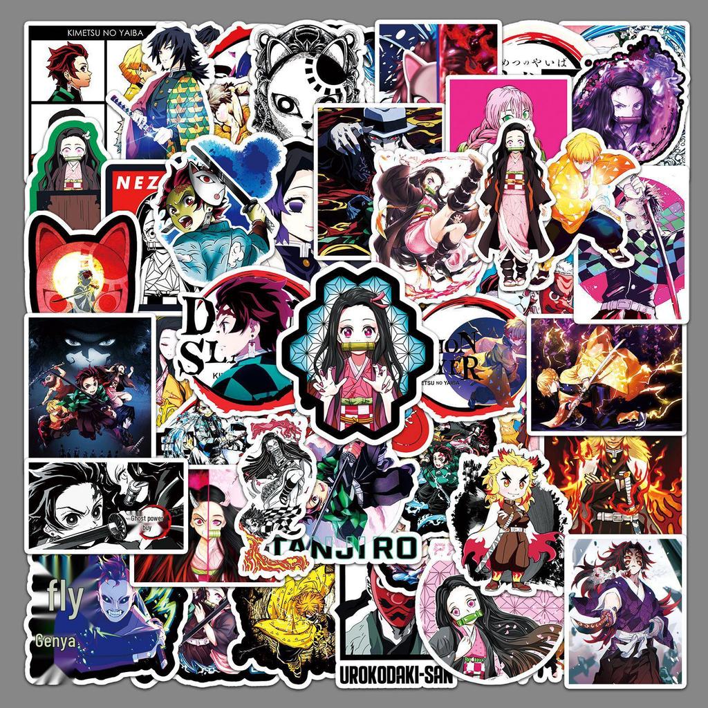 50 Unique Demon Slayer Anime Stickers - Waterproof for Suitcase, Computer, Car, Refrigerator, and Decorative Use