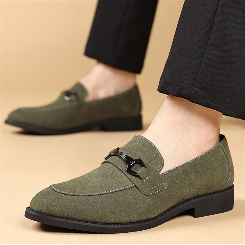 

Роскошные трендовые дизайнерские новые замшевые туфли из искусственной кожи для мужчин серые синие черные лоферы формальные для свадебного платья выпускного вечера 39 зелёный