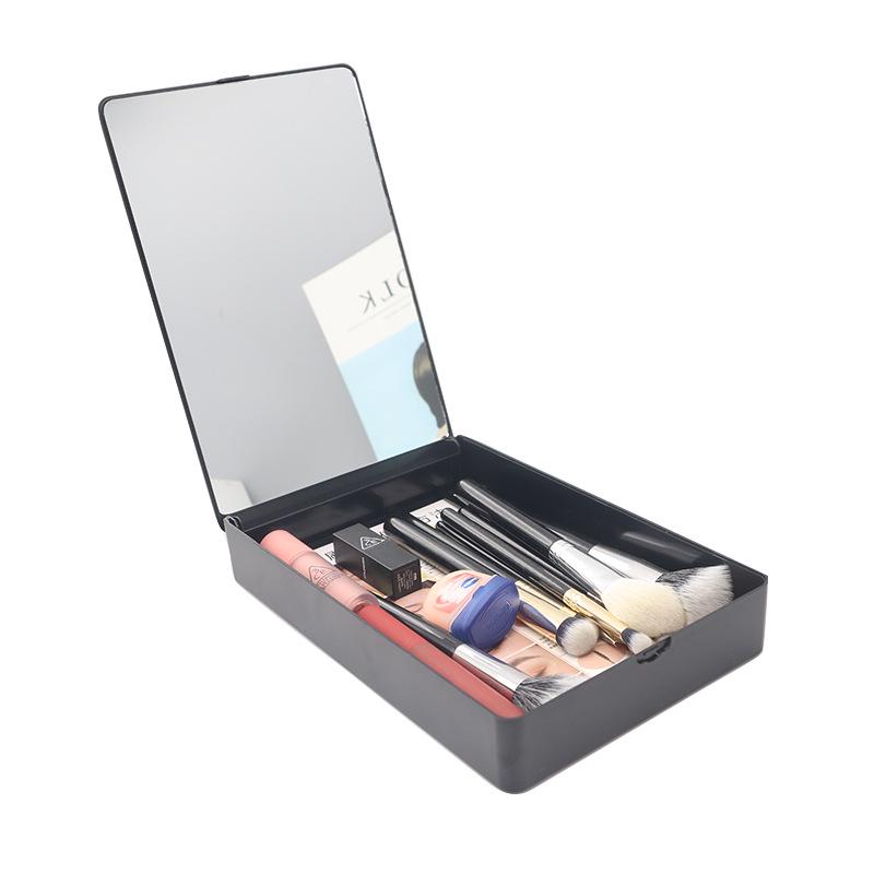 Portable Large-Capacity Vanity Case: Makeup Mirror, Jewelry Storage, and Brush Display Box