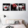 Modern Fabric Canvas Painting, Red Canvas Painting, Lip F, Nordic Pictrue, Home Decor, Wall Art, Poster, Living Room, Girl, Bedroom, Diy