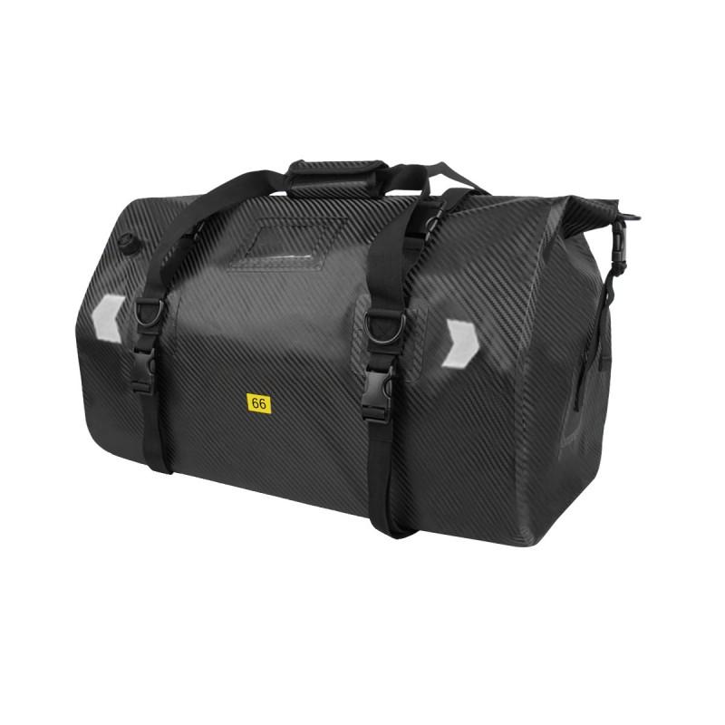 Waterproof PVC Motorcycle Tail Bag 40L 66L Carbon Fiber Style Rear Seat Storage Pack Touring Riding