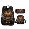 Zaino Zainetto Astuccio Borsa a tracolla Tigre con stampa animale Set da 3 pezzi regalo perfetto per la scuola i compleanni di ragazzi e ragazze