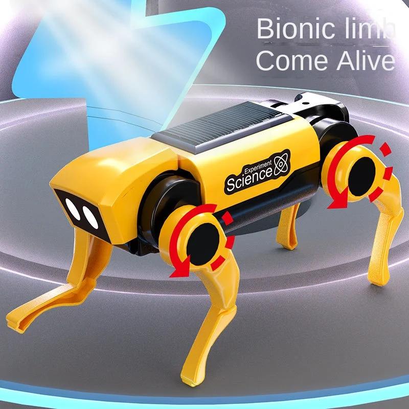 Non-Toxic Children'S Science Experiment Diy Assembled Solar Mechanical Dog Electric Robot Mechanical Cat Educational Toys For Kids Gifts