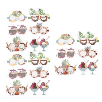 18 buc Ochelari de hârtie 6 stiluri Ochelari de soare hawaiani amuzanți din hârtie pentru recuzită de decorare pentru petrecere
