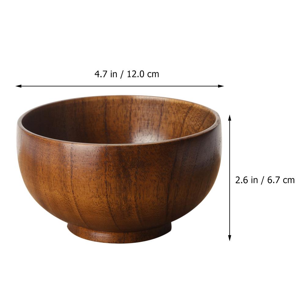 1Pcs Wood Salad Bowl 12x6.7cm Natural Thickened Creative Fruits Bowl Multipurpose Home Food Basin Snack Dessert Container