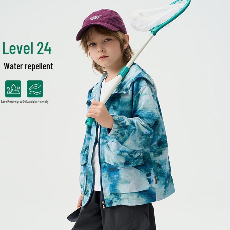 

MONTAGUT Youth Street Style Watercolor Hooded Jacket 170