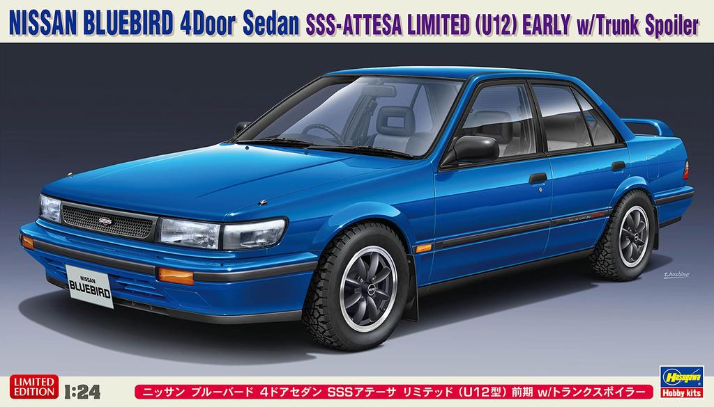 Hasegawa Nissan Bluebird Sedan SSS Atesa Limited Early Period Spoiler Plastic Model 20562 1/24 4-Door (U12 Type) w/Trunk