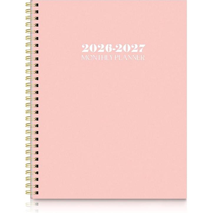 SKYDUE Monthly Planner 2026-2027, 24 Months Calendar Planner 2026-2027, 7.5" x 10" B5 Planner, Twin-wire Spiral Bound, Durable Waterproof Cover,