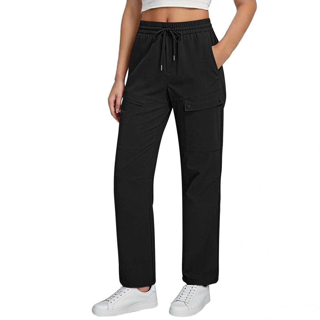 Pantalon de plage décontracté pour femme, taille haute, jambes larges, avec poches, pour les vacances