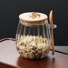 Transparent High-Borosilicate Glass Kitchen Storage Jars with Lids and Spoons