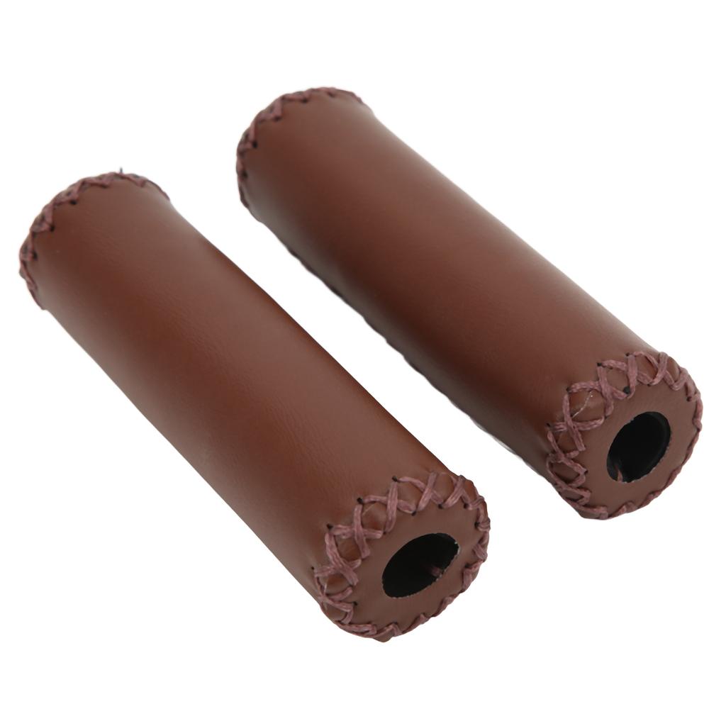 Fahrradlenkergriff Retro PU Leder Fahrradlenkergriffe Universal Verschleißfeste LenkerabdeckungKaffee