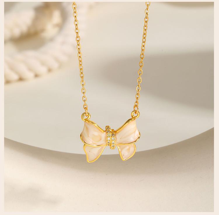 Stainless Steel Butterfly Charm Pendant Necklace for Women, Waterproof 18K Gold Plated Tarnish Free Summer Daily Layering
