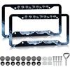 HCSS Blue Hibiscus Flower License Plate Frames - 2 Pack Tropical Hawaii Floral License Plate Holder, Aluminum Metal Rust-Proof Waterproof Car