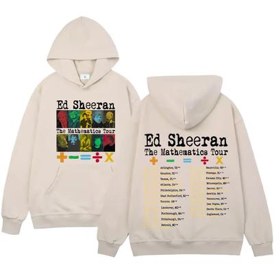 Pop Ed Sheeran Mathematics Tour Konzert Hoodie Herren Damen Pop Harajuku Hoodies Übergroße Sweatshirts Lockerer Pull