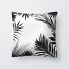 Home Decor Black and White Plant Leaf Sofa Pillow Cover Office Seat Cushion  Tropical