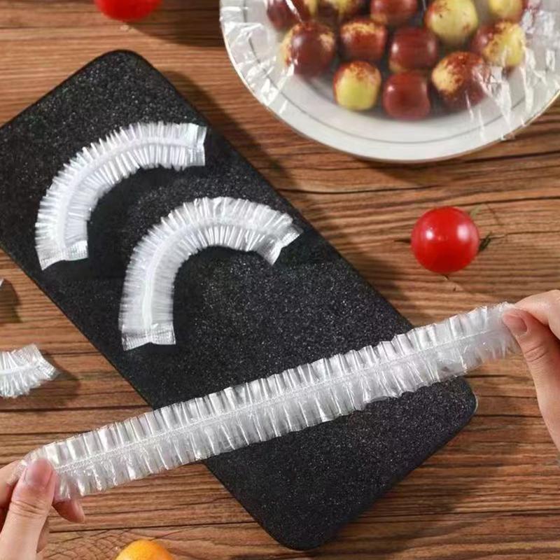 Food Grade Plastic Wrap Cover Disposable Household Plastic Wrap Cover With Elastic Mouth Bowl Cover Premium Durable