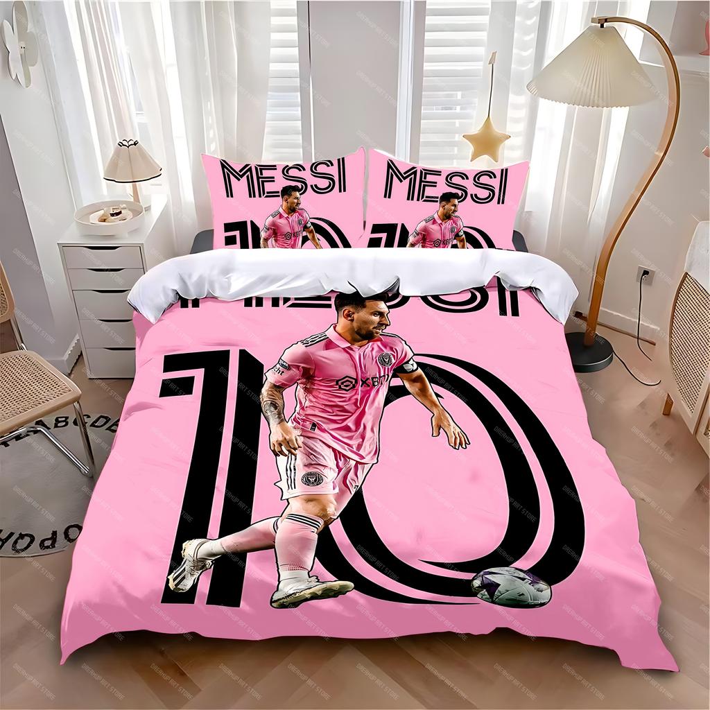 Duvet Cover Pillowcase Bedding Set Hot L-LionelS M-MessiS Adult Boy Girl Bedroom Decoration Children Single Double Large Size