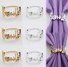 6pcs/bag Hotel Banquet Creative Letter Style Napkin Ring Wedding Restaurant Metal Table Decoration Accessories
