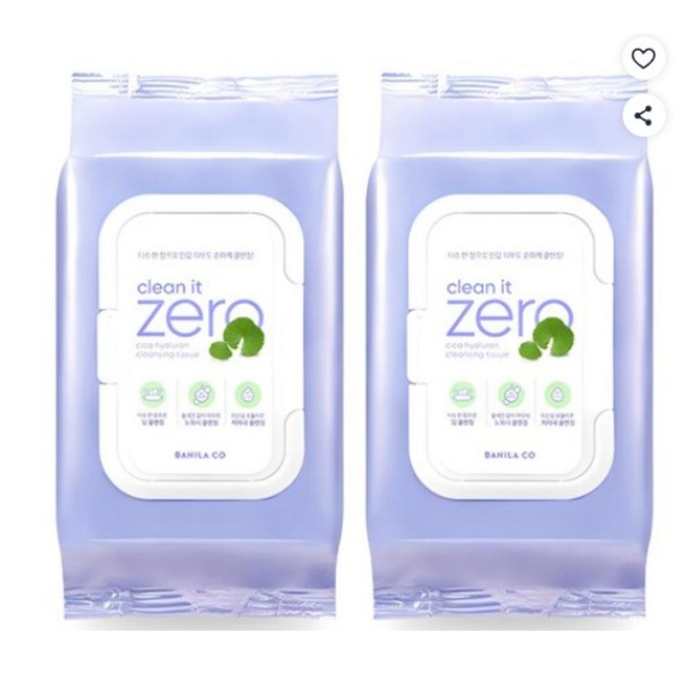 

Banila Co Clean It Zero Cica Hyaluron Cleansing Tissue Makeup Remover Wipes 80 Sheets ×2