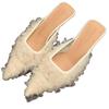 Gentle Fairy with Skirt Half Slippers Spring New Temperament Sandals Bag Head Thin Heels Slippers Woman