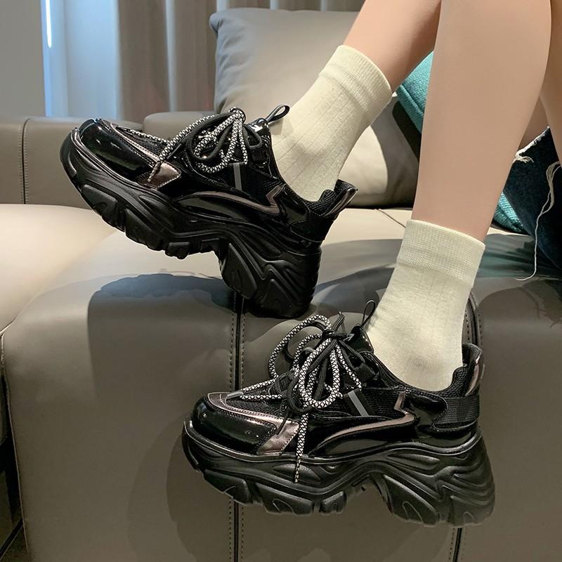 Dámské boty na platformě z pravé kůže Nové jarní styl dámské sportovní boty pro volný čas