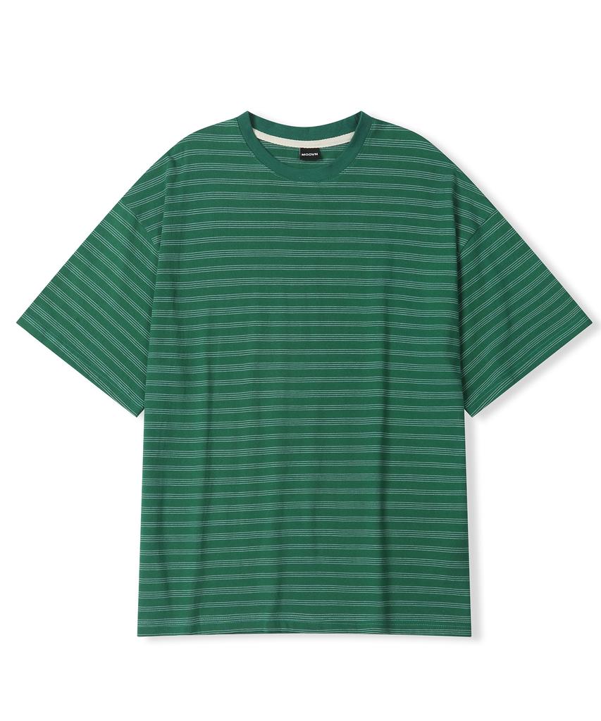 Mubeun Essential Striped Short Sleeve T-Shirt Green