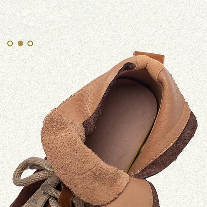 Johnature Mixed Color Genuine Leather Lightweight Comfortable Ankle Boots Retro Versatile Warm Women's Shoes