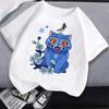 Summer Pure Cotton KPop Demon Hunters TShirt Kids Cartoon Anime Meme Print Clothes Round Neck Basic Boys Tops Casual Shirts
