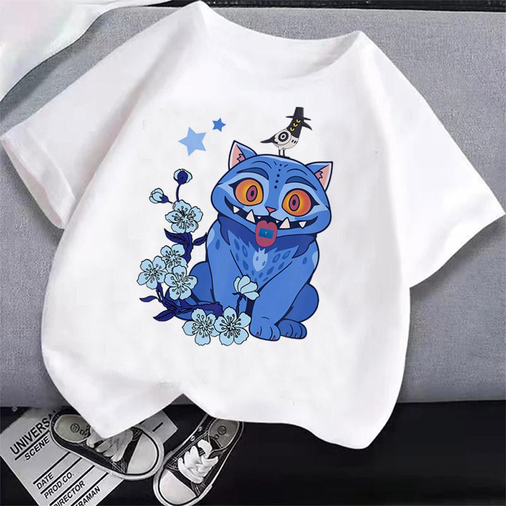 Summer Pure Cotton KPop Demon Hunters TShirt Kids Cartoon Anime Meme Print Clothes Round Neck Basic Boys Tops Casual Shirts