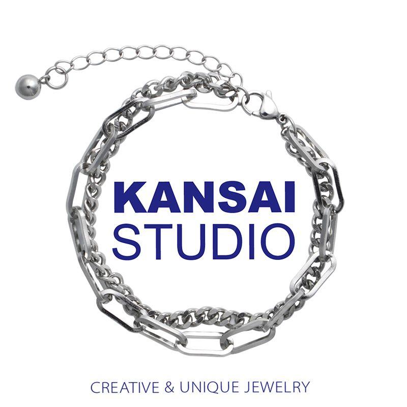 

Kansai Самодельный Инс Прилив Пэчворк Двухслойный Стек с Браслетом Мужской и Женский Хип-хоп Персонализированный Холодный Стиль Титановая Сталь Ручные Украшения Women s 16cm + extended chain 5.5cm