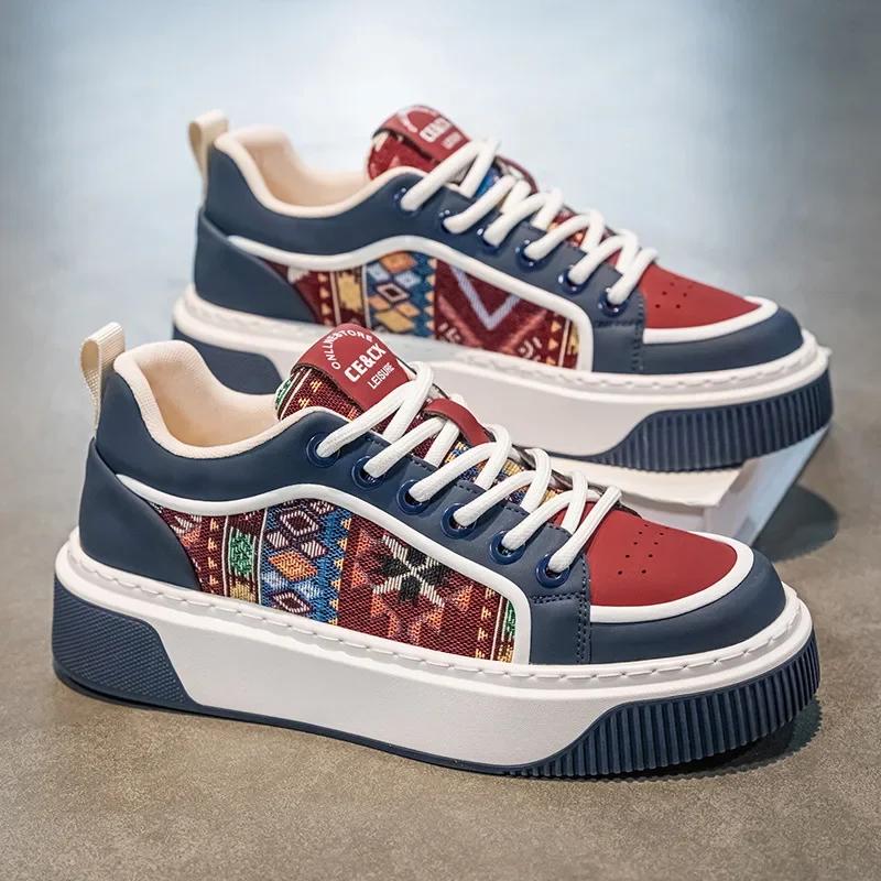 

Fashion Men Casual Shoes 2025 New Spring Casual Sports Shoe Luxury Comfortable Trend Men s Board Shoes fashionble Sneaker Male Footwear 39 синий