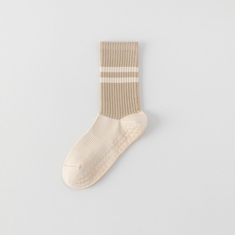 

Stripe Yoga Socks Women s Professional Non-Slip Tube Socks Indoor Fitness Running Pilates Sports Adult Room Socks N01 Stripes yoga socks khakis [1 pair]]