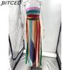 BITCED Women's Sexy Strapless Printed Colorful Long Dress Gown