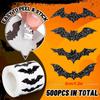 500pcs Self-Adhesive Laser Black Bat Stickers Glitter Bat Wrapping Label Sticker  DIY Crafts