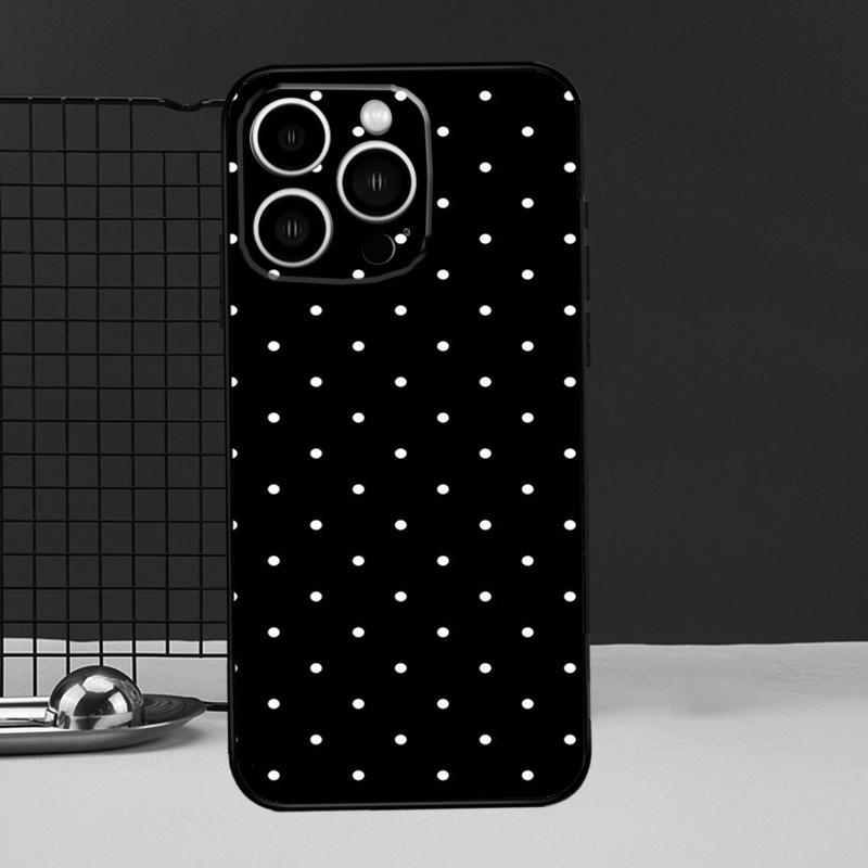 Black And White Polka Dot Protective Cover For iPhone 11 14 12 13 Pro Max Mini X XR XS Max 7 8 Plus SE 2020 Phone Case