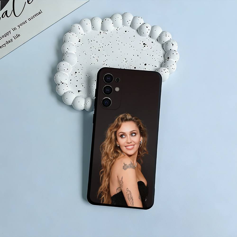 M-Miley Cyrus Flowers -Singer Black Soft Silicone Phone Case for Samsung S25, S24, S21, S22, S23, S30, Ultra, S20, Plus,  Lite