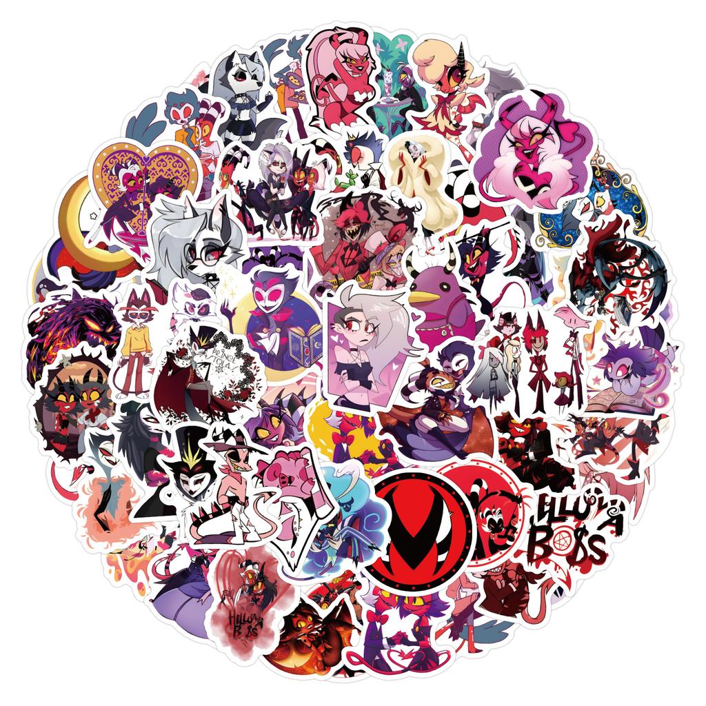 120 Helluva Boss Anime Graffiti Aufkleber Notizbuch Gitarre Skateboard Wasserabweisend Do-It-Yourself Sticker Premium