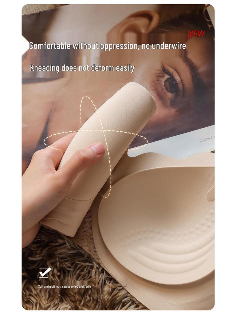 Spring Summer Push-Up Jelly Foam Bra - Anti-Sagging, Underarm Shaping, Steel Ring Support, Markless Design