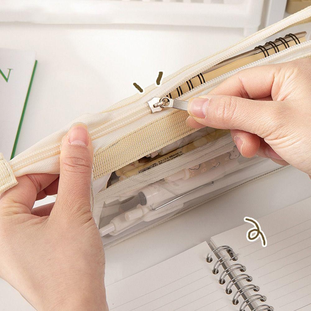 Multi-layer Pen Bags Triangle Zipper Stationery Bag High Value Student Stationery
