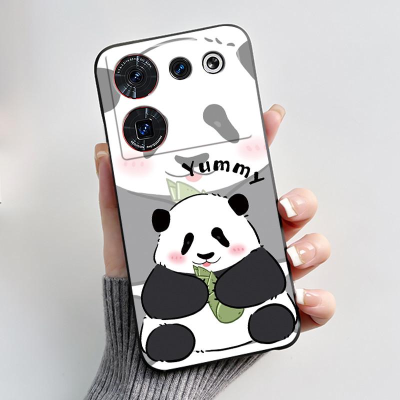 For ZTE nubia Z50 Ultra Z50Ultra Casing Aesthetic Cute Cat Cartoons Black Matte Soft Silicone Case Shockproof Back Shell Cover