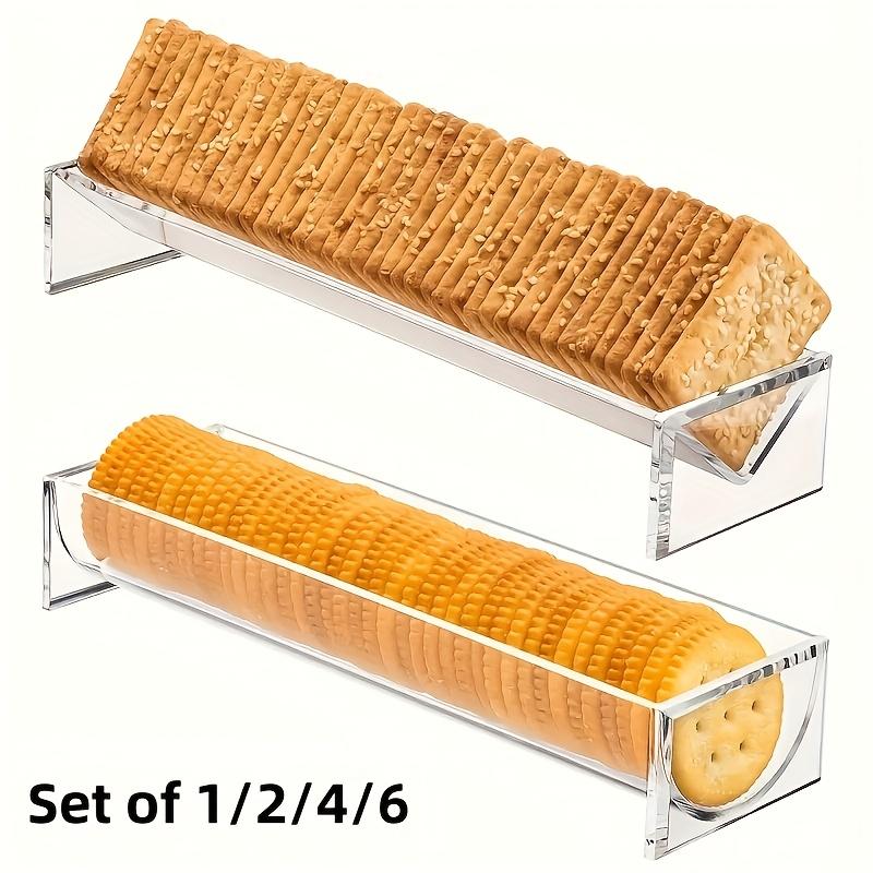 Set of 1/2/4/6 Clear Cracker Tray for Serving, Rectangular Cracker Holder for Serving Trays, Acrylic Food Display Cracker Serving Stand