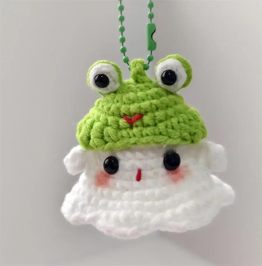 Crochet Ornament Finished Positive Figures Crochet Animals Ghost Desk Accessory Home Office Decor Christmas New Year Party Gift