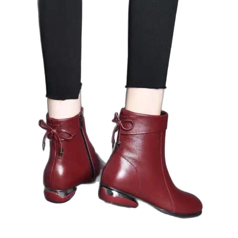 Jesień i Zima Codzienne Aksamitne Buty Martinowe Modne Buty Damskie Trend Średniej Długości Buty Zimowe Bawełniane Buty