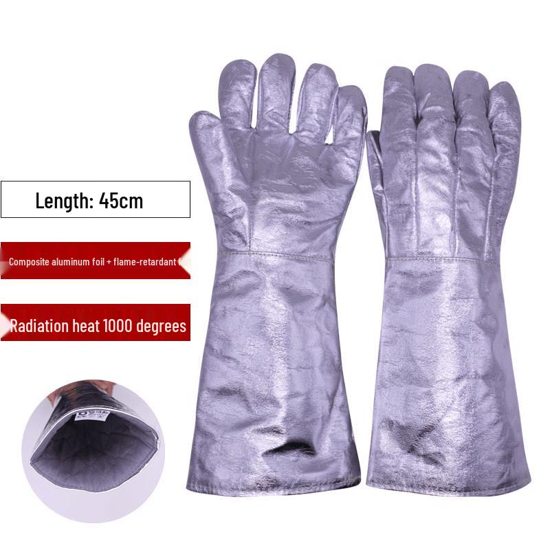 

45cm Aluminum Foil High-Temperature Insulated Gloves