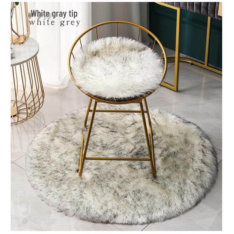 Nordic Plush Round Rug for Bedroom, Chair, and Vanity