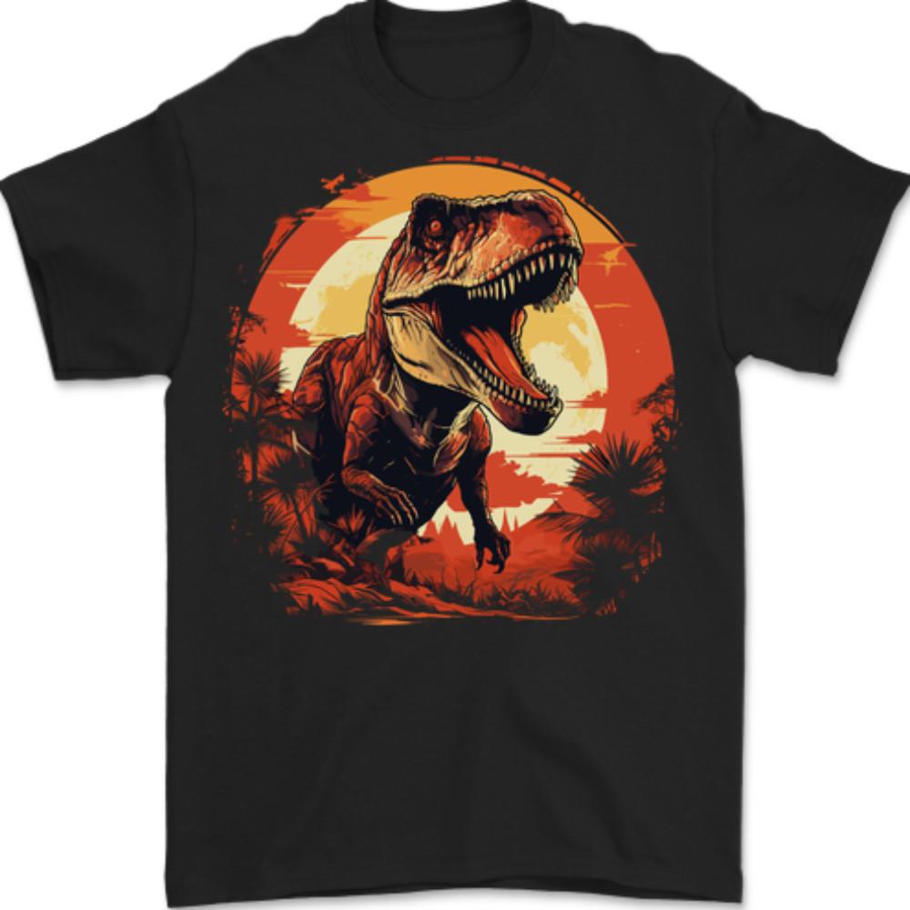 26 T-Rex Moon Landscape Dinosaurs Mens T-Shirt 100% Cotton Unisex T-Shirt M