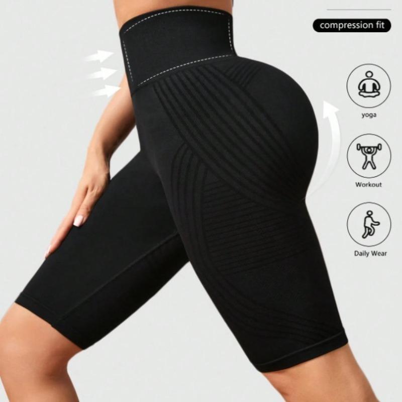 High Waisted Seamless Yoga Shorts Women Knited Slim Shorts Workout Running Linear Aesthetic Leggings Stretchy Hip Lift Shorts