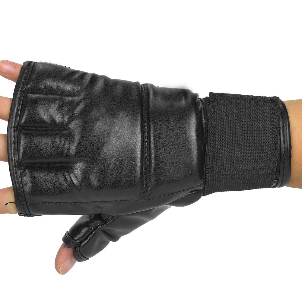 

Одна пара детских боксерских перчаток из искусственной кожи с половиной пальца, детские тренировочные перчатки с мешком с песком