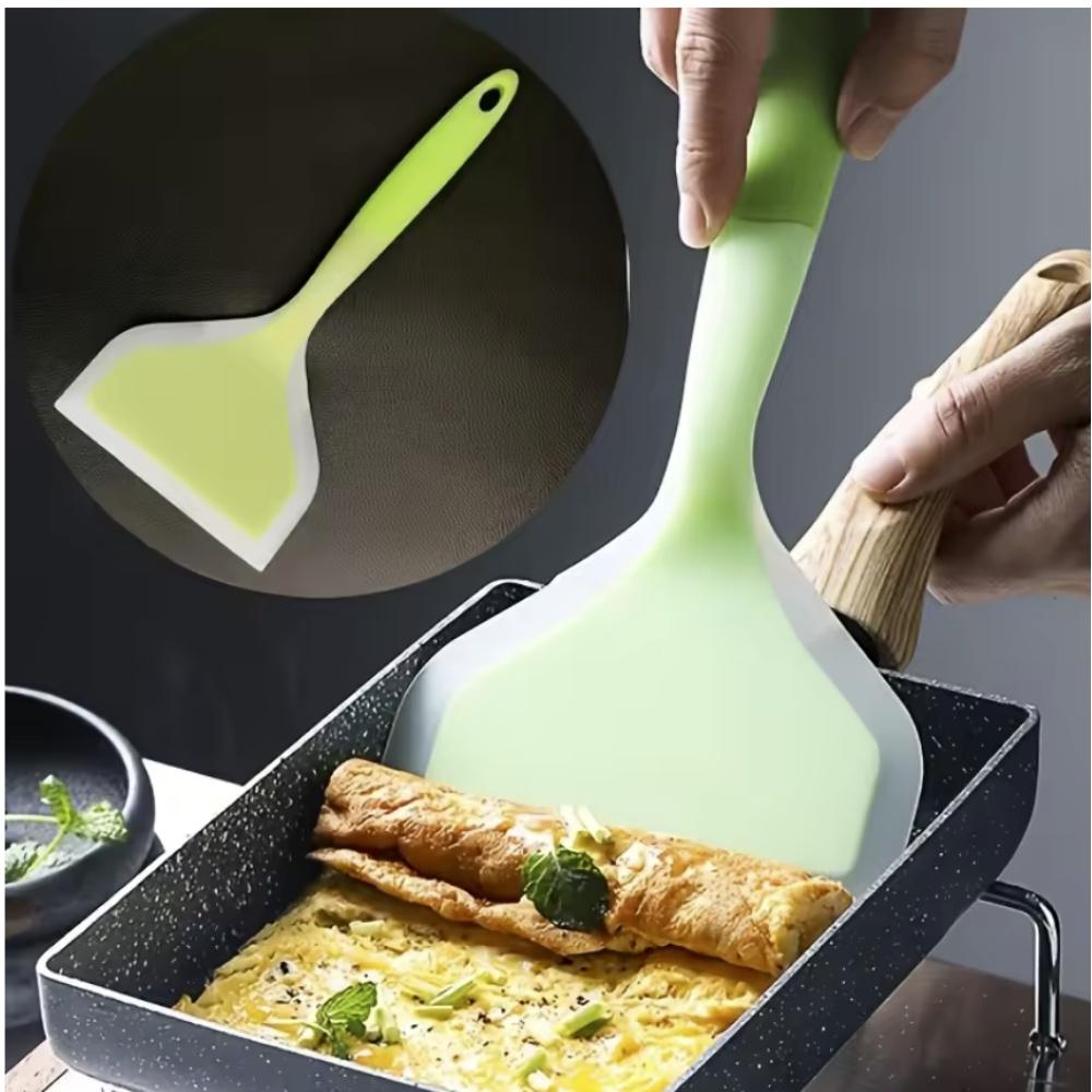 Multi-Purpose Non-Stick Pan Utensils - Silicone Egg Spatula, Wide Pancake Turner, And Egg Flipper For Cooking And Baking